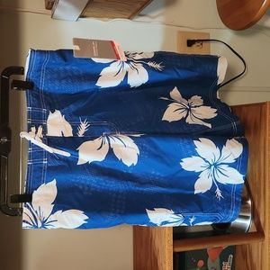 Speedo Men's Swim Trunks, Blue Floral